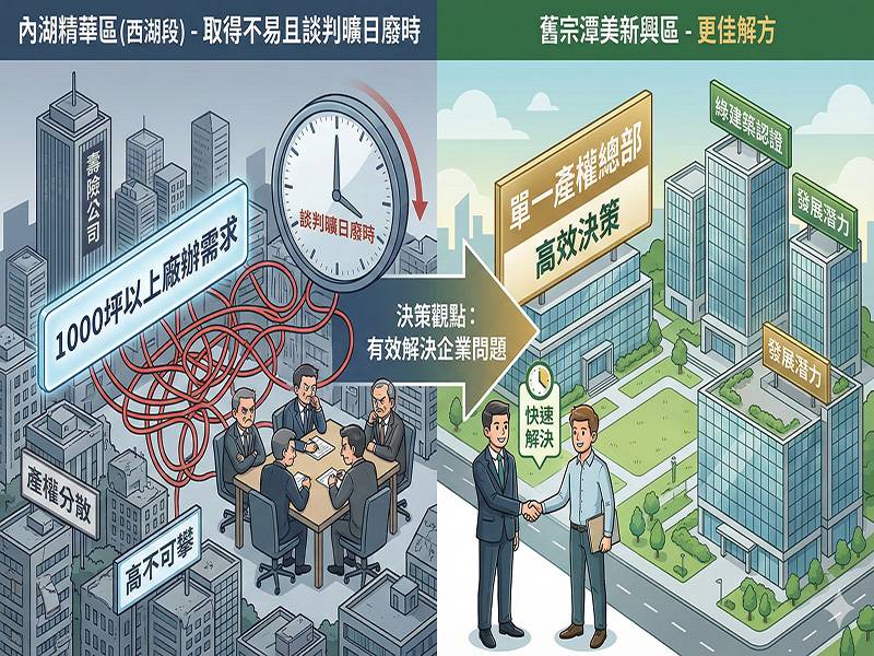 大企業的「總部焦慮」與「東進策略」：從西湖絕版品到潭美新地標的置產突圍論