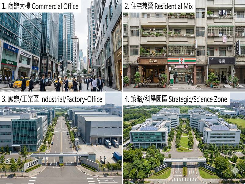 台灣營業場所種類分布與法規使用...